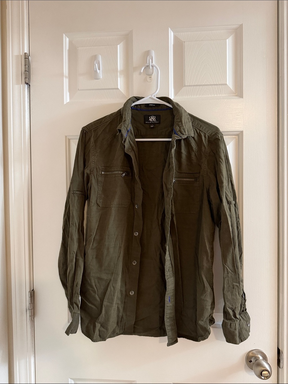 Rock & Republic Olive Green Military-Style Field Shirt Jacket
